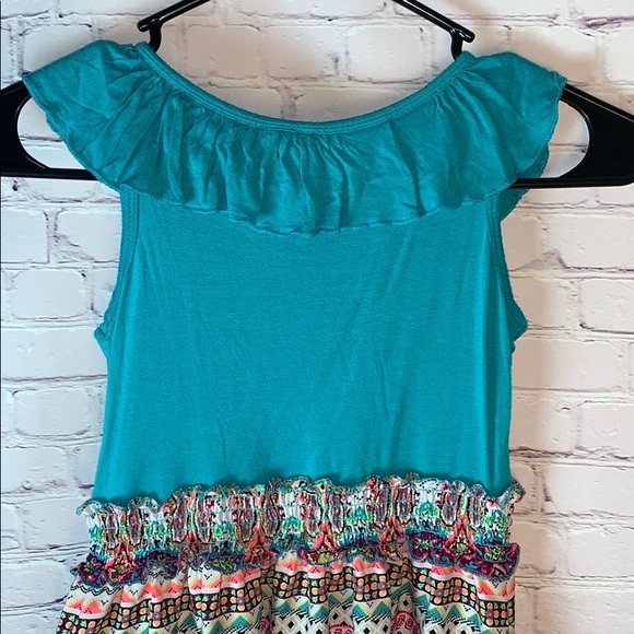 Girls Dress turquoise Aztec Pattern skirt long - Picture 8 of 15